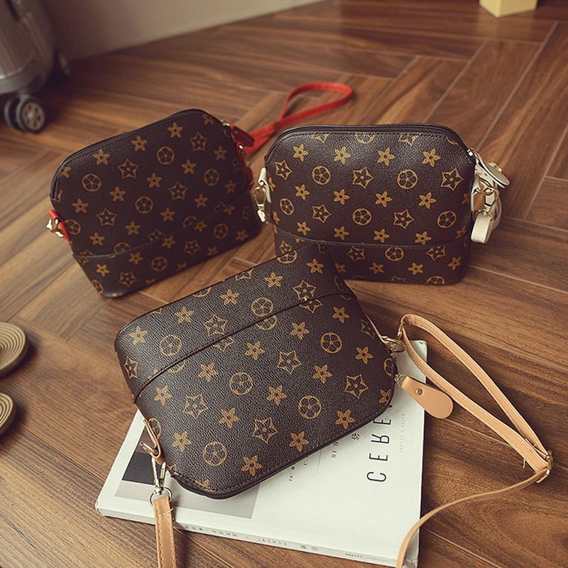 新款2017春夏新款包百搭老花小方包單肩斜跨迷你小包包簡約貝殼包