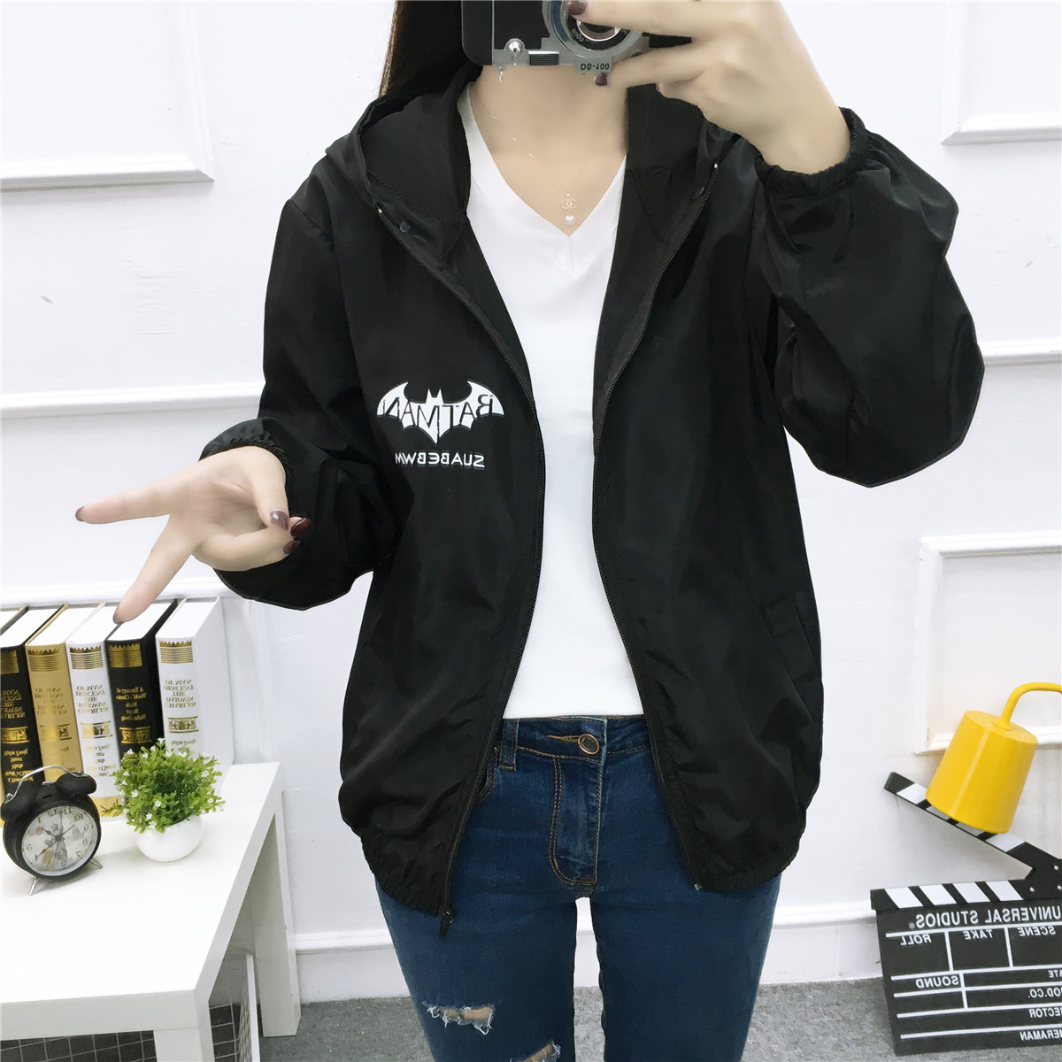 學生短款薄防曬衣女夏季學院風原宿BF情侶寬松薄款棒球服薄外套潮