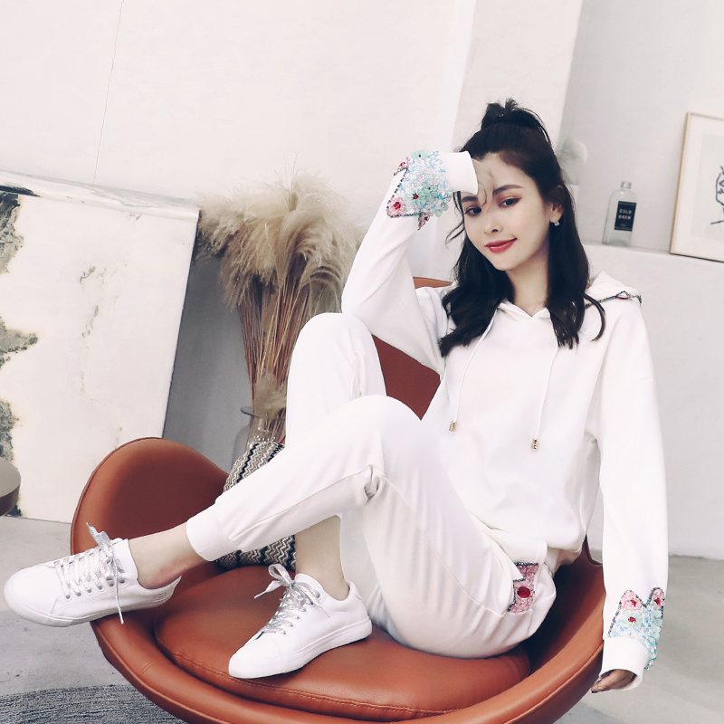 休閑運動套裝2018新款女神早秋初秋衛衣服兩件套女時尚秋冬原宿風