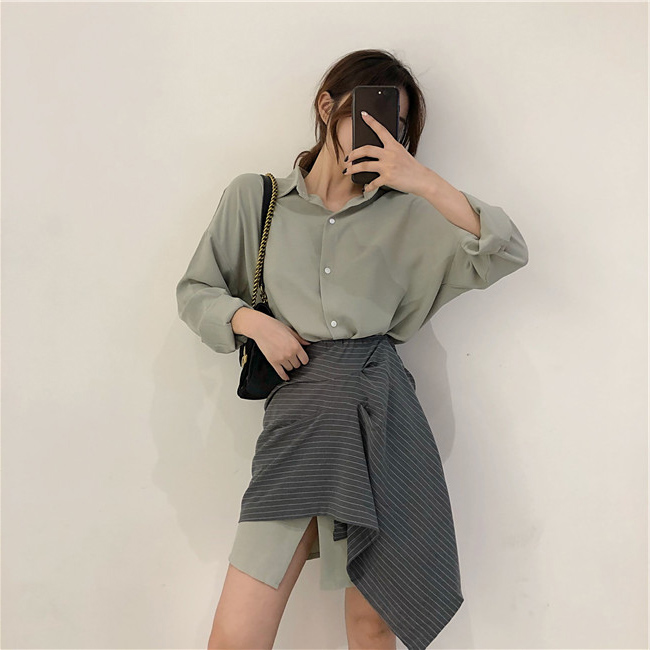 2018新款女裝秋裝長袖冷淡風不規則初戀裙子有女人味的復古連衣裙