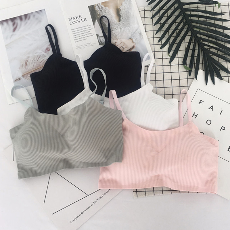 夏季韓版少女舒適內衣裹胸親膚無束縛薄款文胸吊帶打底背心上衣女